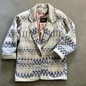 Vintage Express French Country Southwest Tribal Oversized Blazer Jacket- Medium